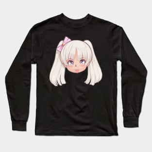 Anime Girl Sticking Her Tongue Out Long Sleeve T-Shirt